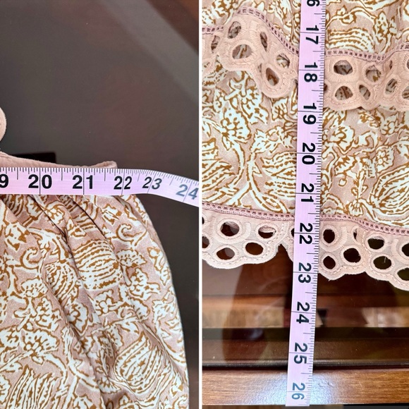 ANTHROPOLOGIE Let Me Be Layered Ruffle Peach Eyelet Swing Top Feminine Blouse - Picture 16 of 16